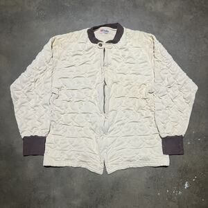 Vintage 40s 50s Hanes Quilties Cream Quilted Bomber Jacket